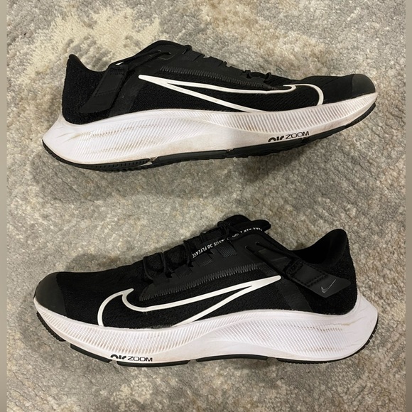Nike Air Zoom Pegasus 38 Black & White Side Zip Velcro Closure Women’s Size 9 - Picture 6 of 15